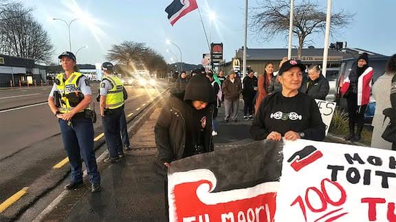 Auckland, New Zealand, Te Pāti Māori protest,