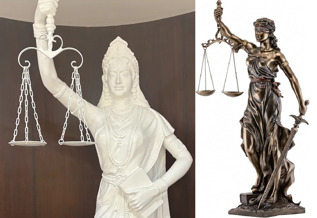 Supreme Court of India, new justice statute without blindfold, ‘Law is not blind’, lady of Justice staute,