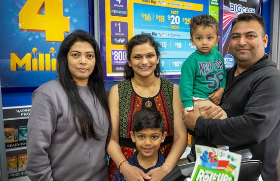 The Patel family, owners of Albany Village Superette speak to the herald about selling a winning $30 million dollar lotto ticket. Video / NZ Herald