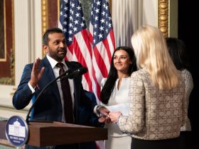 Bhagwad Gita, Kash Patel, FBI DIrector, KASH PATEL OATH CEREMONY, USA FBI AGENCY, Donald Trump,