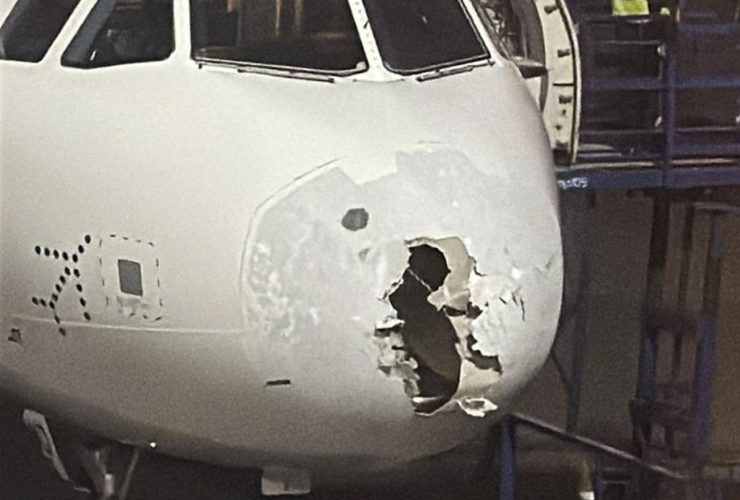 Indigo Delhi Srinagar Flight, Air turbulence, Nose cone, Sudden hailstrom,
