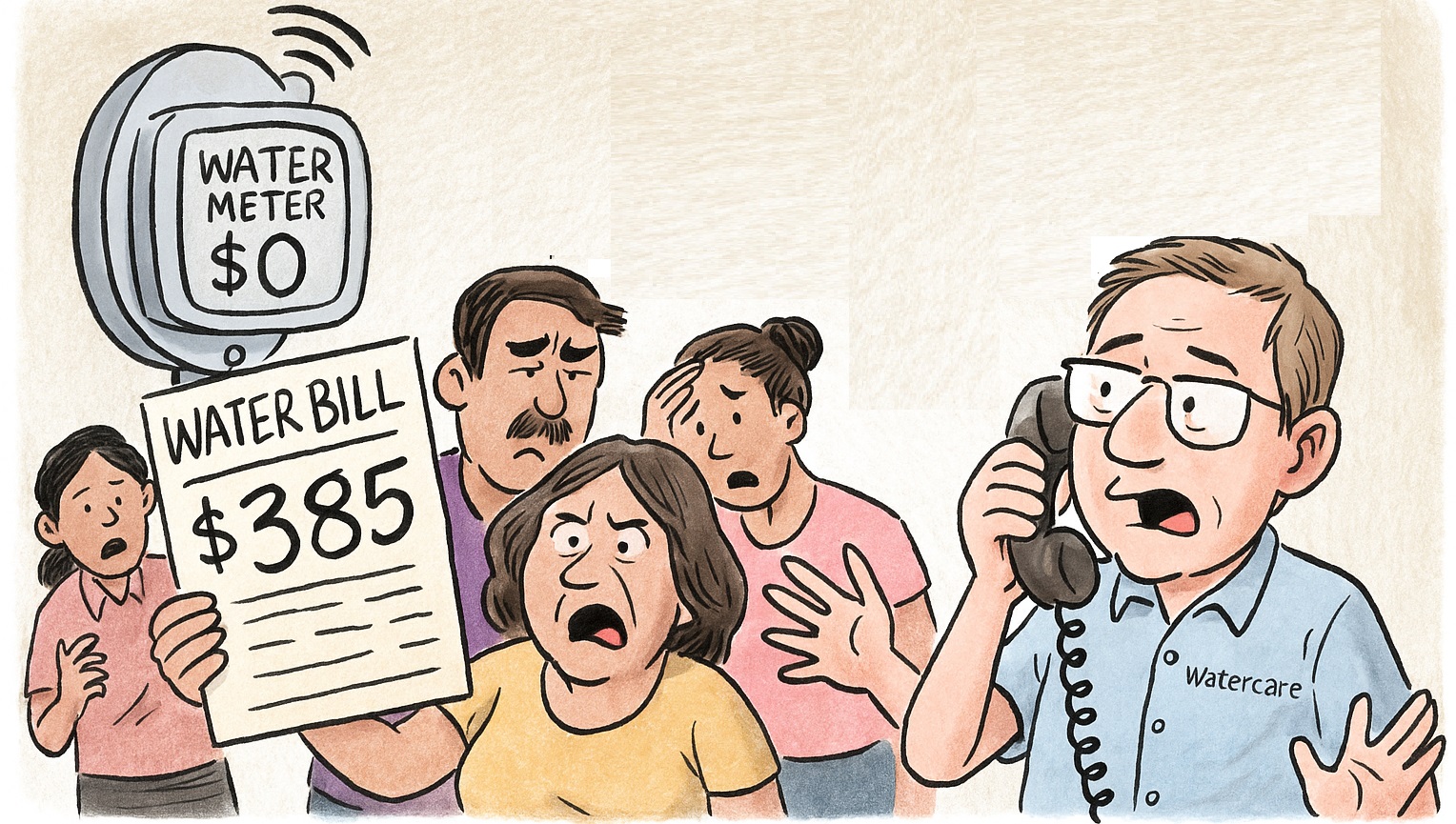 Auckland Watercare, Auckland Waterbill crisis, Watercare faulty Meter, Watercare,